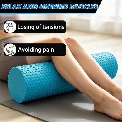 Hard Travel Size Back Roller, High Density Foam Roller for Back Stretching, Physical Therapy, Yoga, Pilates, Post Workout Muscle Recuperation, 12" X 4" Round (Black)