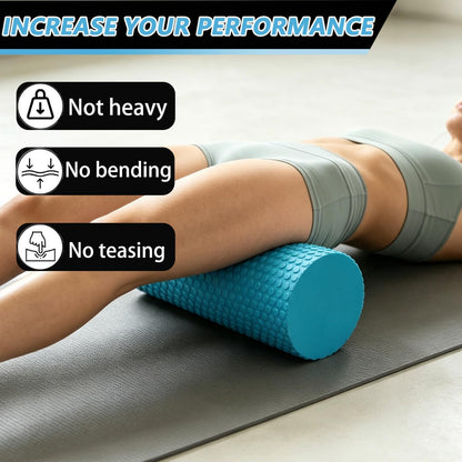 Hard Travel Size Back Roller, High Density Foam Roller for Back Stretching, Physical Therapy, Yoga, Pilates, Post Workout Muscle Recuperation, 12" X 4" Round (Black)