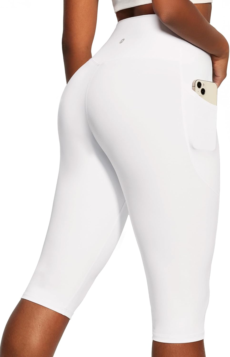 Capri Leggings with Pockets for Women Tummy Control Knee Length Leggings Yoga Pants Women Capri Pants Workout