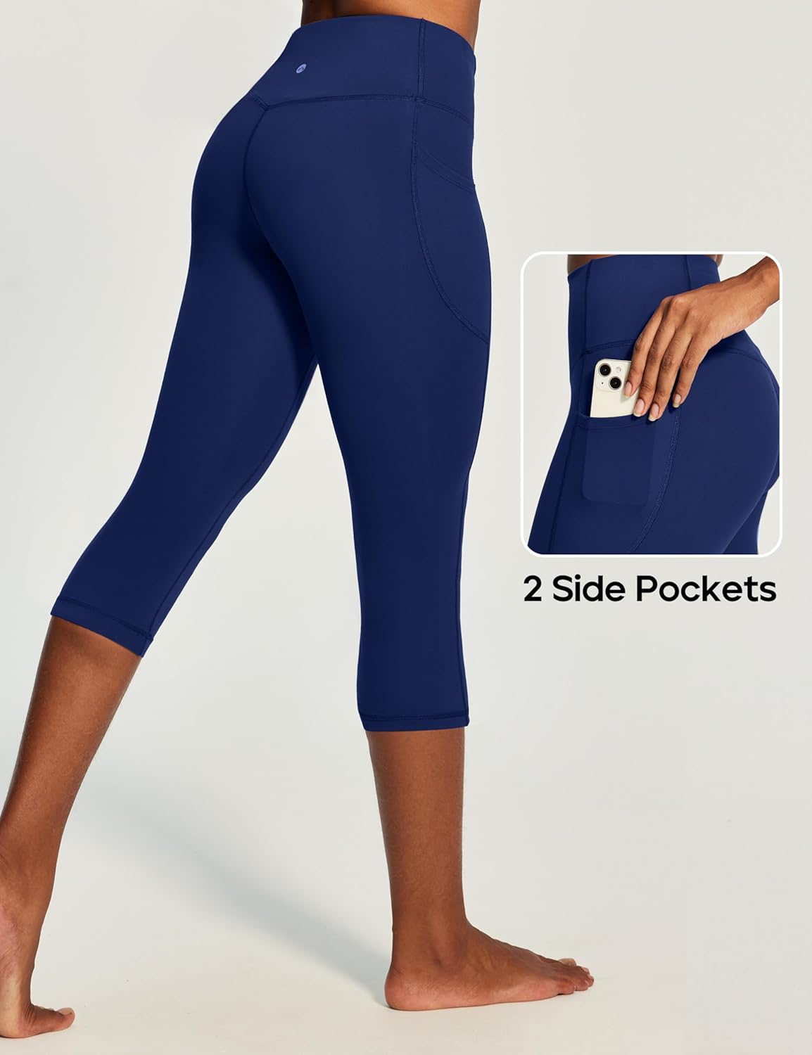 Capri Leggings with Pockets for Women Tummy Control Knee Length Leggings Yoga Pants Women Capri Pants Workout
