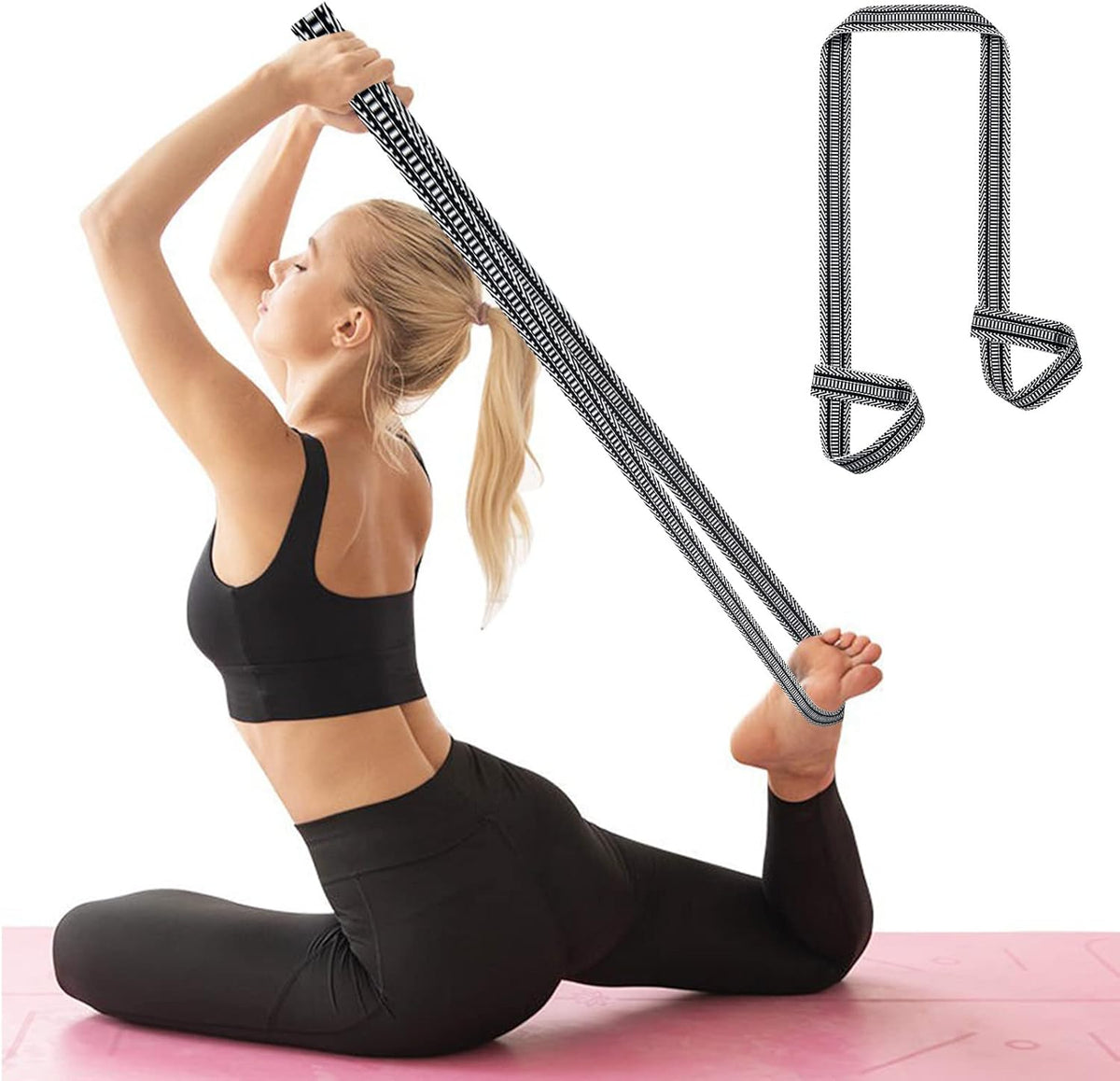 Yoga Mat Strap, Adjustable Durable Yoga Mat Carrier & Stretching Strap, Multiple Color Choices