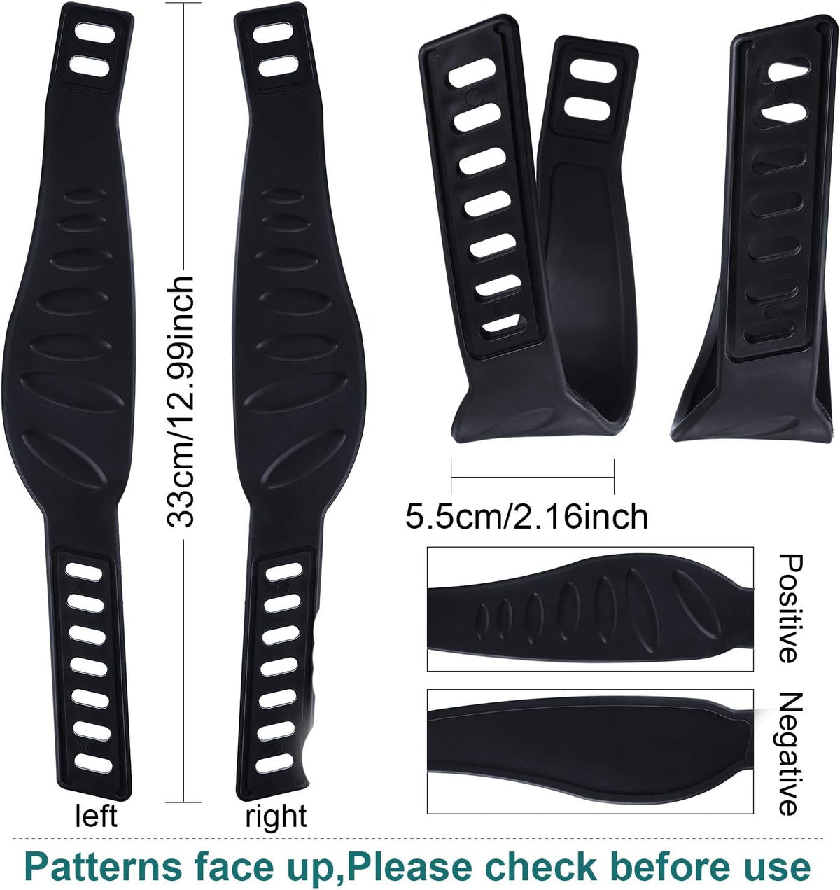 2 Pairs Exercise Bike Pedal Straps, Widened Straps 2.24 x 12.99 in | Adjustable Buckle, Non Slip Grip, for Exercise Cycle Home or Gym, Secure Foot Hold