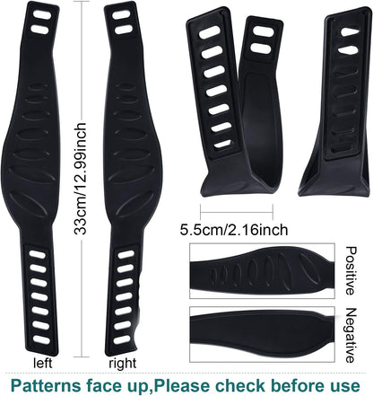 2 Pairs Exercise Bike Pedal Straps, Widened Straps 2.24 x 12.99 in | Adjustable Buckle, Non Slip Grip, for Exercise Cycle Home or Gym, Secure Foot Hold