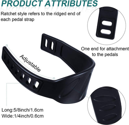 2 Pairs Exercise Bike Pedal Straps, Widened Straps 2.24 x 12.99 in | Adjustable Buckle, Non Slip Grip, for Exercise Cycle Home or Gym, Secure Foot Hold