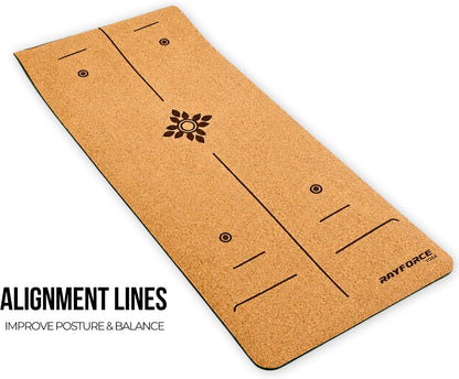 Cork Yoga Mat – Ultra Lightweight 2.2 lbs – Sweat Activated Non-Slip Grip for Hot Yoga & Gym – Easy Carry to Studio – 6MM Thick – Strap Included