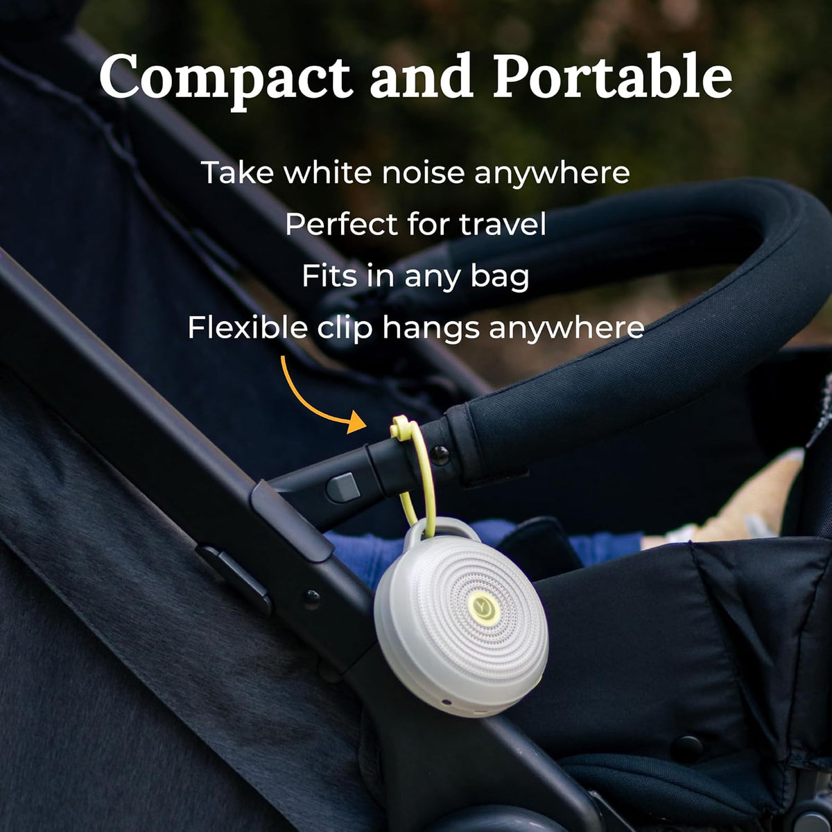 Hushh Portable White Noise Sound Machine for Baby, 3 Soothing Natural Sounds with Volume Control, Compact Size, Noise Canceling for Sleep Aid, Office Privacy, & Meditation, Registry Gift