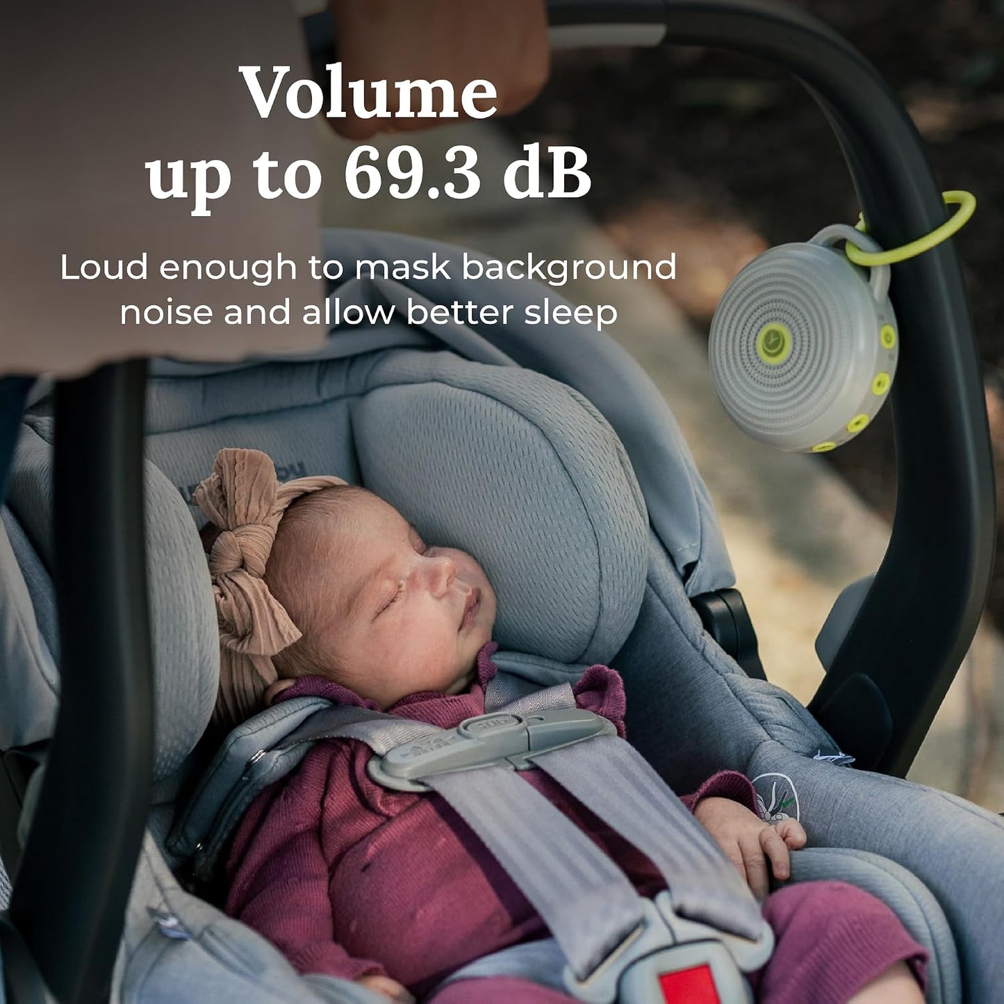 Hushh Portable White Noise Sound Machine for Baby, 3 Soothing Natural Sounds with Volume Control, Compact Size, Noise Canceling for Sleep Aid, Office Privacy, & Meditation, Registry Gift