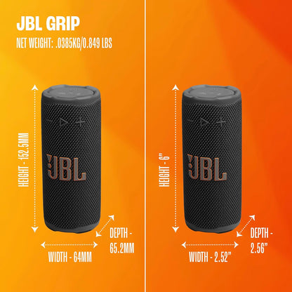 Grip - Compact Bluetooth Speaker with Bold Pro Sound and Ambient Light, up to 14 Hours of Playtime, Water, Dust and Drop-Proof (IP68), & Multi-Speaker Connection with Auracast™ (Pink)