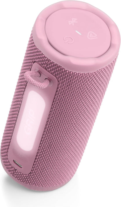 Grip - Compact Bluetooth Speaker with Bold Pro Sound and Ambient Light, up to 14 Hours of Playtime, Water, Dust and Drop-Proof (IP68), & Multi-Speaker Connection with Auracast™ (Pink)