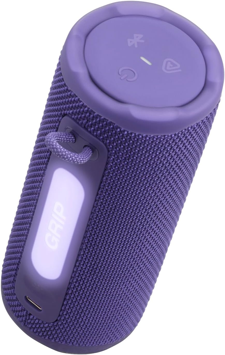 Grip - Compact Bluetooth Speaker with Bold Pro Sound and Ambient Light, up to 14 Hours of Playtime, Water, Dust and Drop-Proof (IP68), & Multi-Speaker Connection with Auracast™ (Pink)