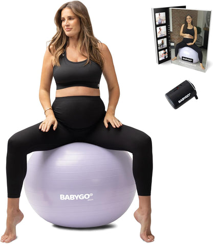 Birthing Ball - Pregnancy Yoga Labor & Exercise Ball & Book Set Trimester Targeting, Maternity Physio, Birth & Recovery Plan Included Anti Burst Eco Friendly
