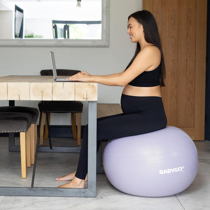 Birthing Ball - Pregnancy Yoga Labor & Exercise Ball & Book Set Trimester Targeting, Maternity Physio, Birth & Recovery Plan Included Anti Burst Eco Friendly