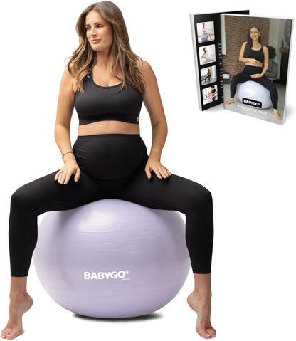 Birthing Ball - Pregnancy Yoga Labor & Exercise Ball & Book Set Trimester Targeting, Maternity Physio, Birth & Recovery Plan Included Anti Burst Eco Friendly