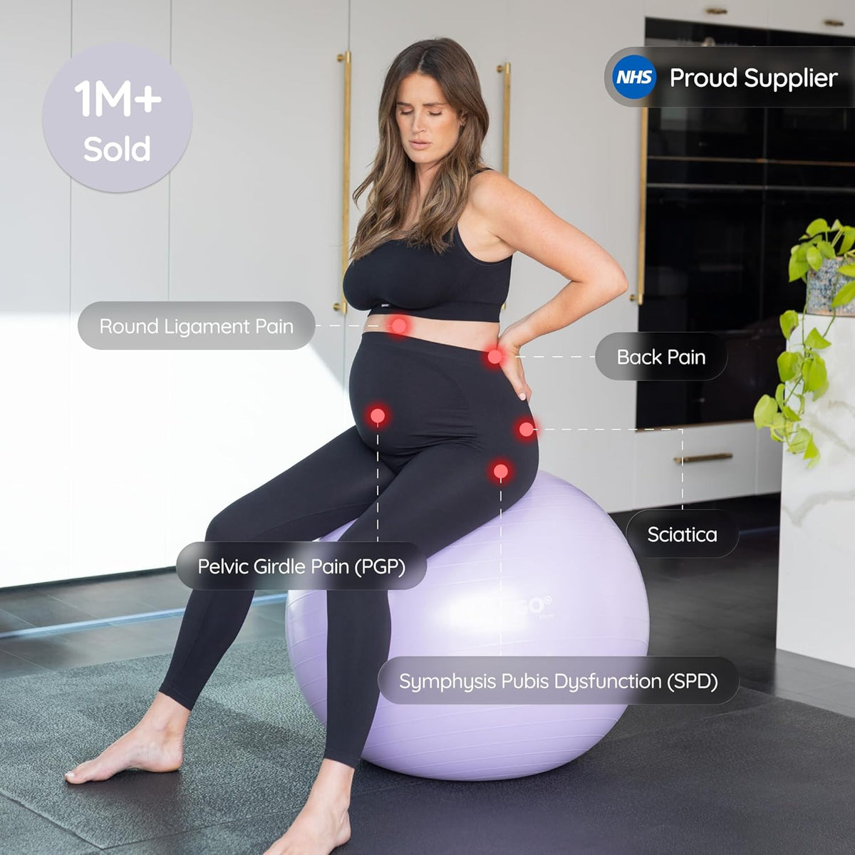Birthing Ball - Pregnancy Yoga Labor & Exercise Ball & Book Set Trimester Targeting, Maternity Physio, Birth & Recovery Plan Included Anti Burst Eco Friendly