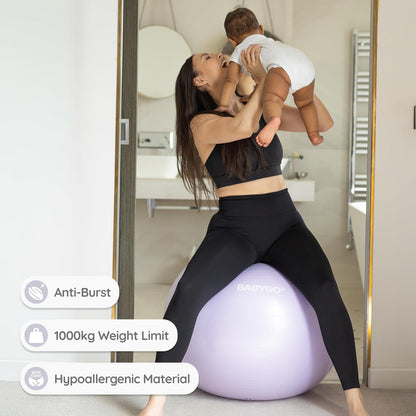 Birthing Ball - Pregnancy Yoga Labor & Exercise Ball & Book Set Trimester Targeting, Maternity Physio, Birth & Recovery Plan Included Anti Burst Eco Friendly