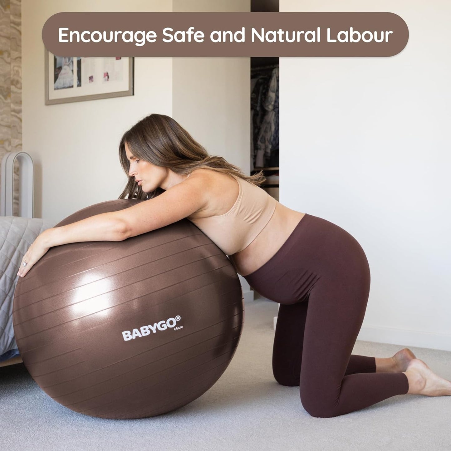 Birthing Ball - Pregnancy Yoga Labor & Exercise Ball & Book Set Trimester Targeting, Maternity Physio, Birth & Recovery Plan Included Anti Burst Eco Friendly