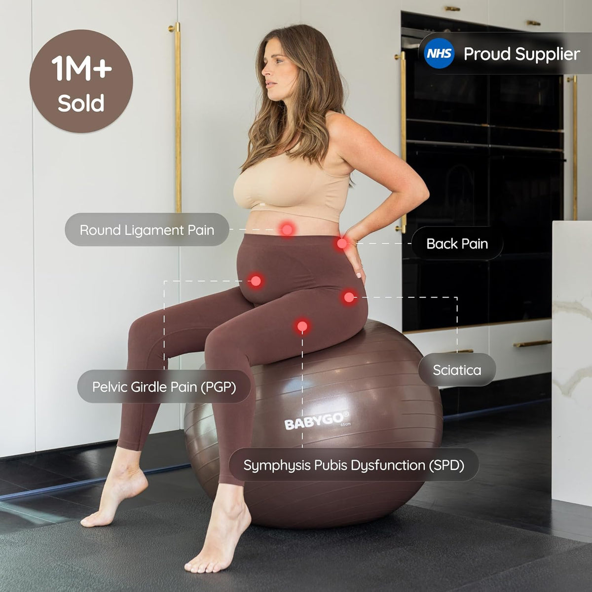 Birthing Ball - Pregnancy Yoga Labor & Exercise Ball & Book Set Trimester Targeting, Maternity Physio, Birth & Recovery Plan Included Anti Burst Eco Friendly