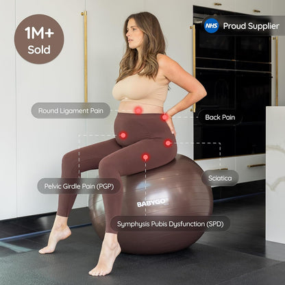 Birthing Ball - Pregnancy Yoga Labor & Exercise Ball & Book Set Trimester Targeting, Maternity Physio, Birth & Recovery Plan Included Anti Burst Eco Friendly
