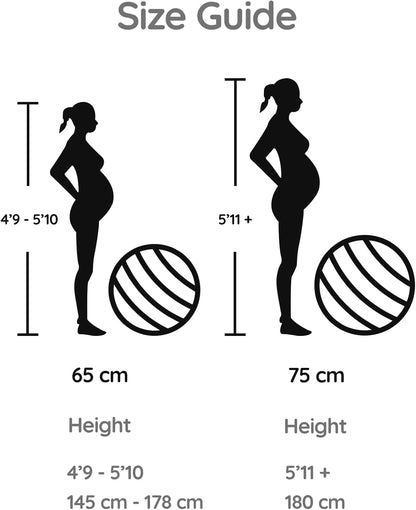 Birthing Ball - Pregnancy Yoga Labor & Exercise Ball & Book Set Trimester Targeting, Maternity Physio, Birth & Recovery Plan Included Anti Burst Eco Friendly