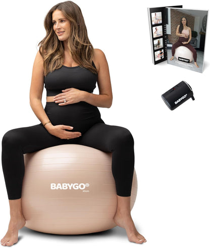 Birthing Ball - Pregnancy Yoga Labor & Exercise Ball & Book Set Trimester Targeting, Maternity Physio, Birth & Recovery Plan Included Anti Burst Eco Friendly