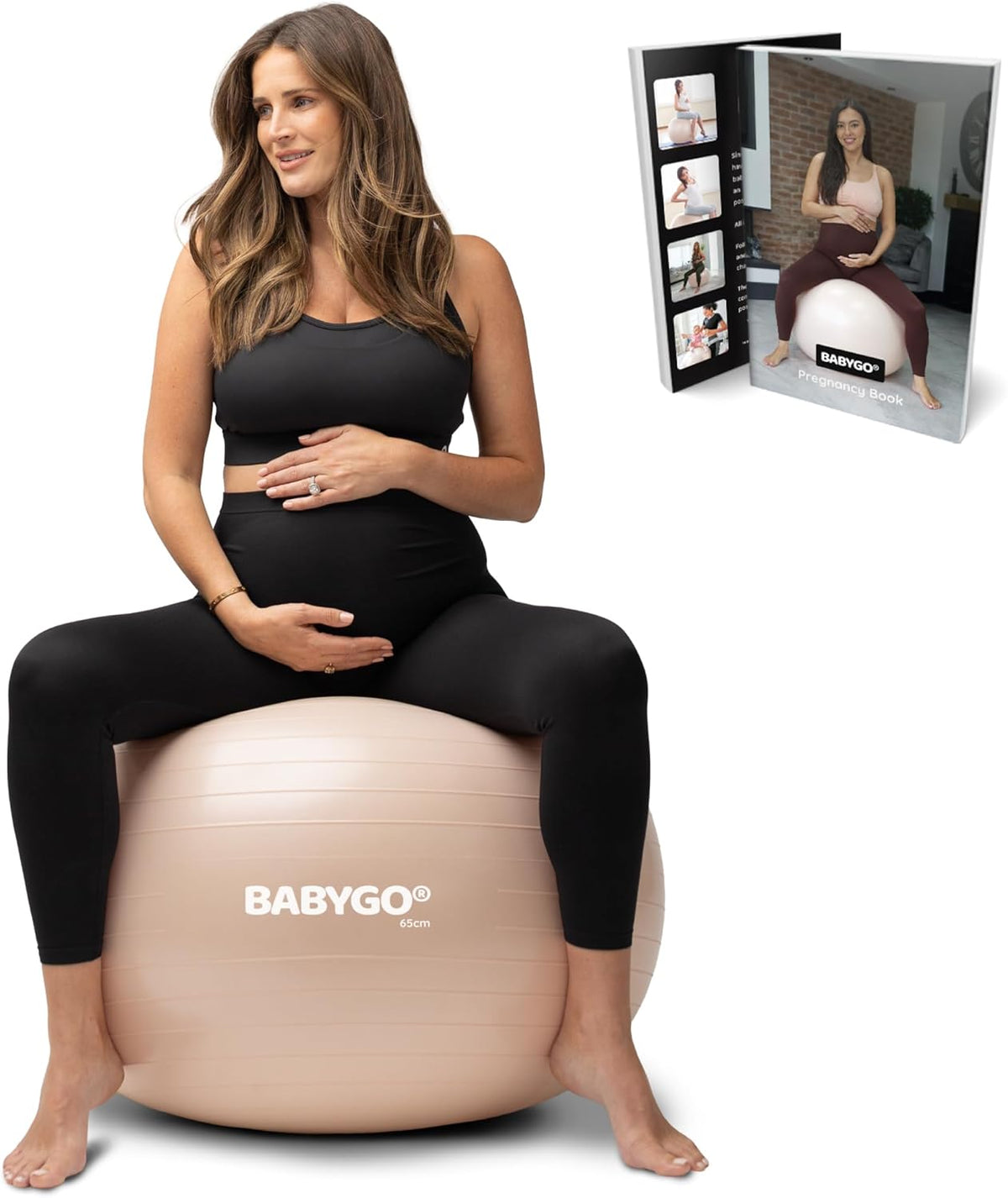 Birthing Ball - Pregnancy Yoga Labor & Exercise Ball & Book Set Trimester Targeting, Maternity Physio, Birth & Recovery Plan Included Anti Burst Eco Friendly