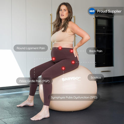 Birthing Ball - Pregnancy Yoga Labor & Exercise Ball & Book Set Trimester Targeting, Maternity Physio, Birth & Recovery Plan Included Anti Burst Eco Friendly