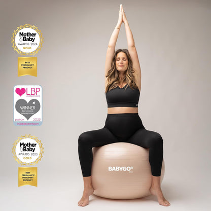 Birthing Ball - Pregnancy Yoga Labor & Exercise Ball & Book Set Trimester Targeting, Maternity Physio, Birth & Recovery Plan Included Anti Burst Eco Friendly