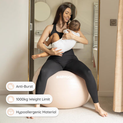 Birthing Ball - Pregnancy Yoga Labor & Exercise Ball & Book Set Trimester Targeting, Maternity Physio, Birth & Recovery Plan Included Anti Burst Eco Friendly