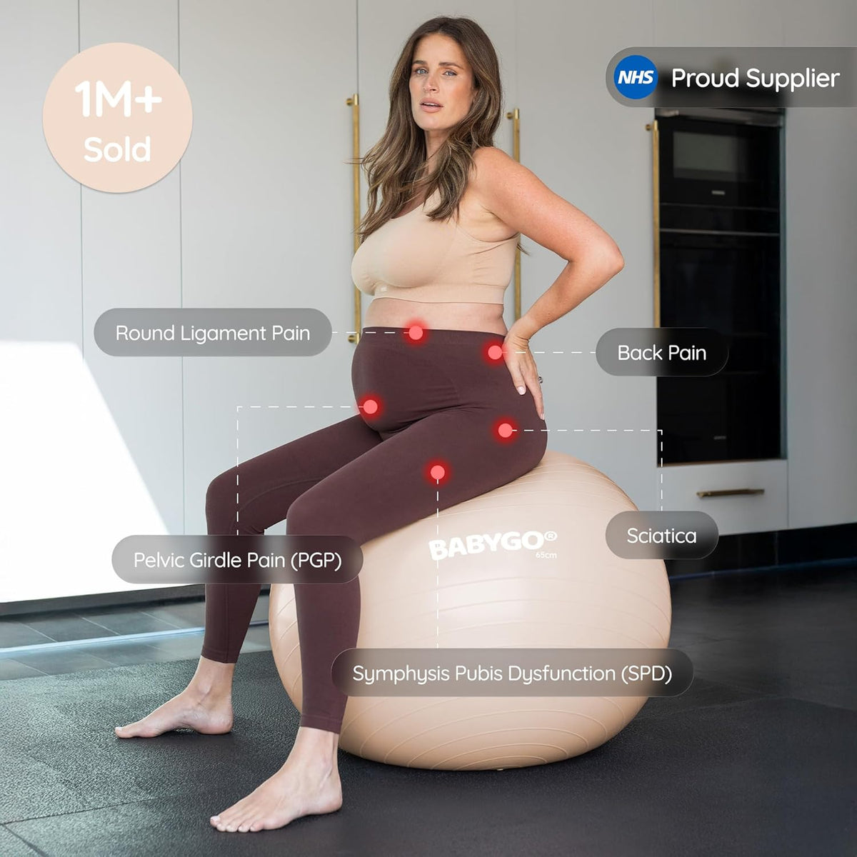 Birthing Ball - Pregnancy Yoga Labor & Exercise Ball & Book Set Trimester Targeting, Maternity Physio, Birth & Recovery Plan Included Anti Burst Eco Friendly