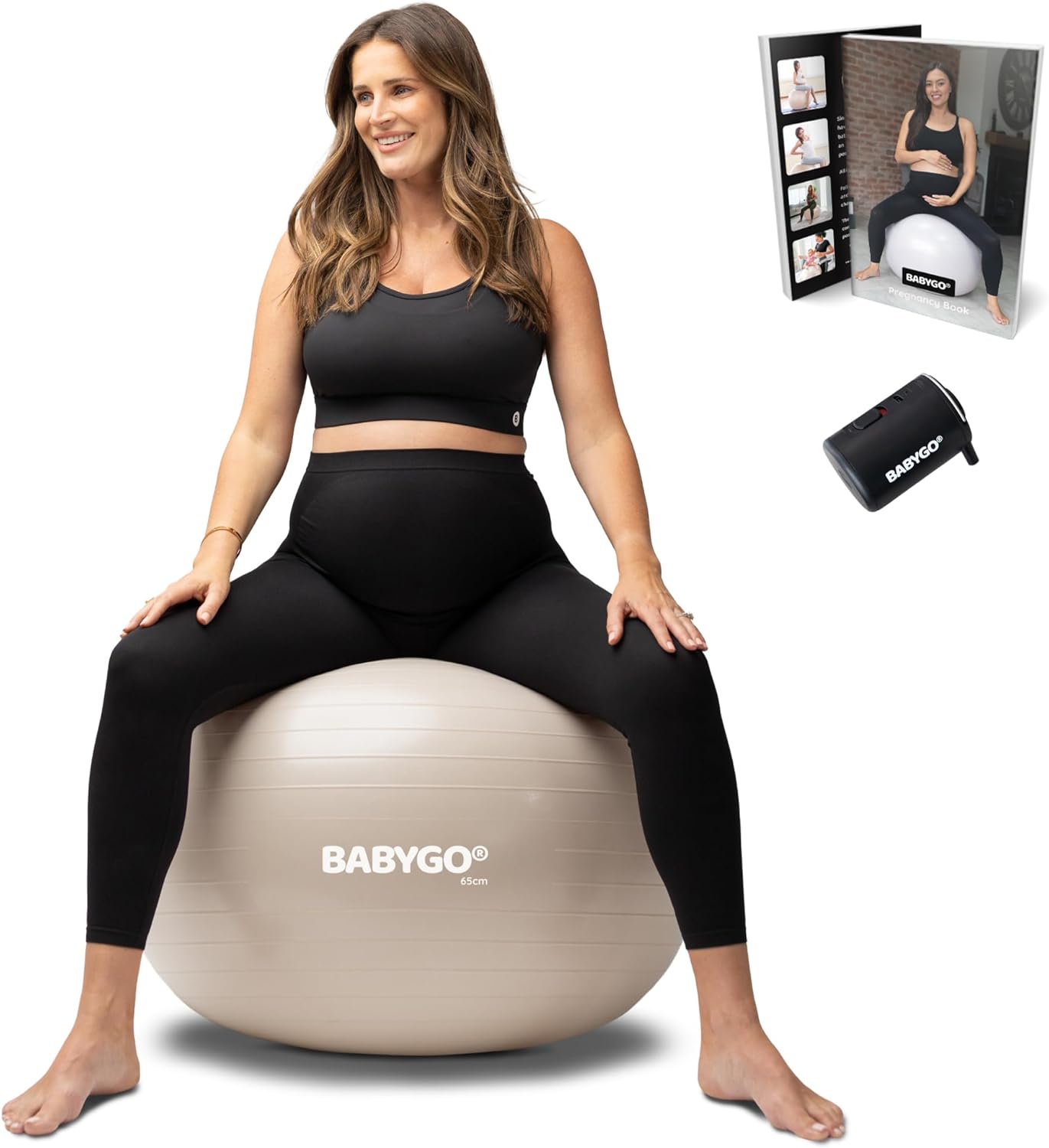 Birthing Ball - Pregnancy Yoga Labor & Exercise Ball & Book Set Trimester Targeting, Maternity Physio, Birth & Recovery Plan Included Anti Burst Eco Friendly