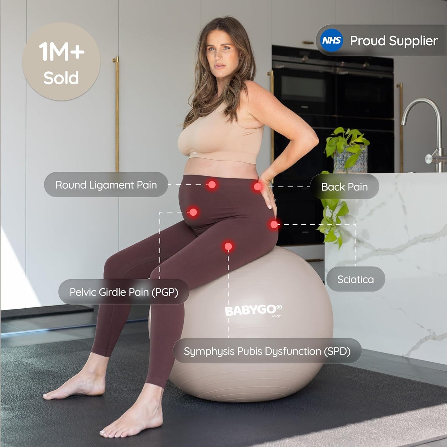 Birthing Ball - Pregnancy Yoga Labor & Exercise Ball & Book Set Trimester Targeting, Maternity Physio, Birth & Recovery Plan Included Anti Burst Eco Friendly