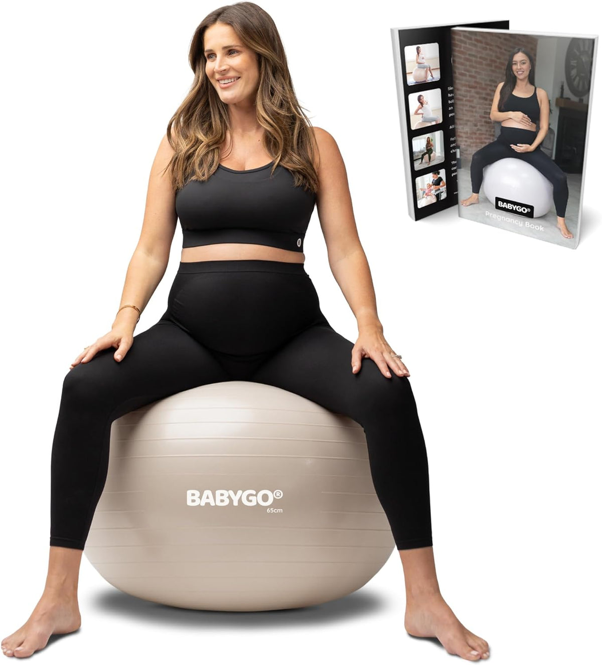 Birthing Ball - Pregnancy Yoga Labor & Exercise Ball & Book Set Trimester Targeting, Maternity Physio, Birth & Recovery Plan Included Anti Burst Eco Friendly