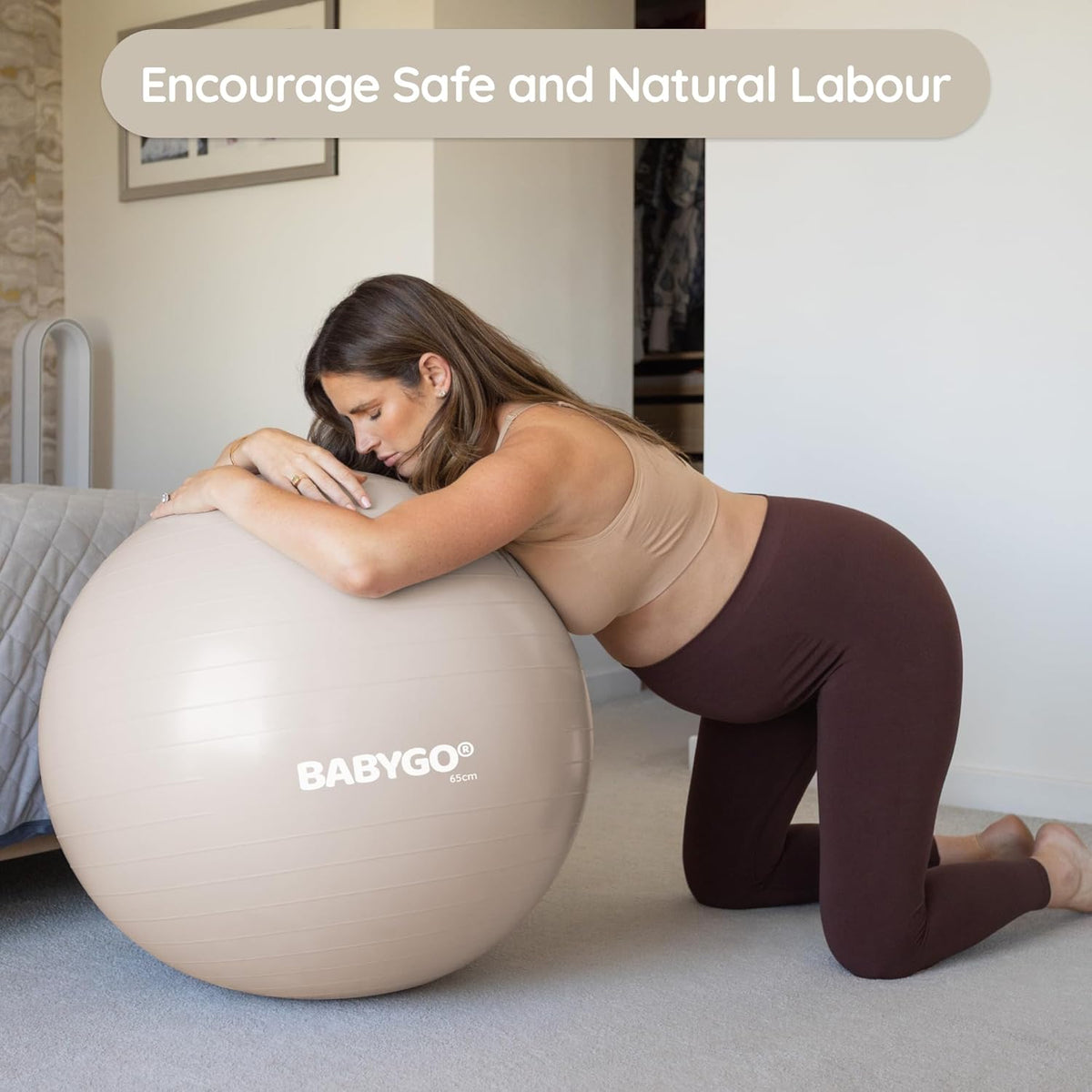 Birthing Ball - Pregnancy Yoga Labor & Exercise Ball & Book Set Trimester Targeting, Maternity Physio, Birth & Recovery Plan Included Anti Burst Eco Friendly