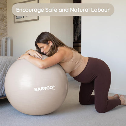 Birthing Ball - Pregnancy Yoga Labor & Exercise Ball & Book Set Trimester Targeting, Maternity Physio, Birth & Recovery Plan Included Anti Burst Eco Friendly