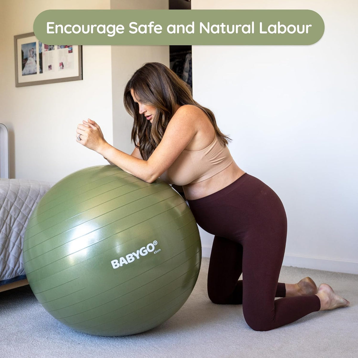 Birthing Ball - Pregnancy Yoga Labor & Exercise Ball & Book Set Trimester Targeting, Maternity Physio, Birth & Recovery Plan Included Anti Burst Eco Friendly