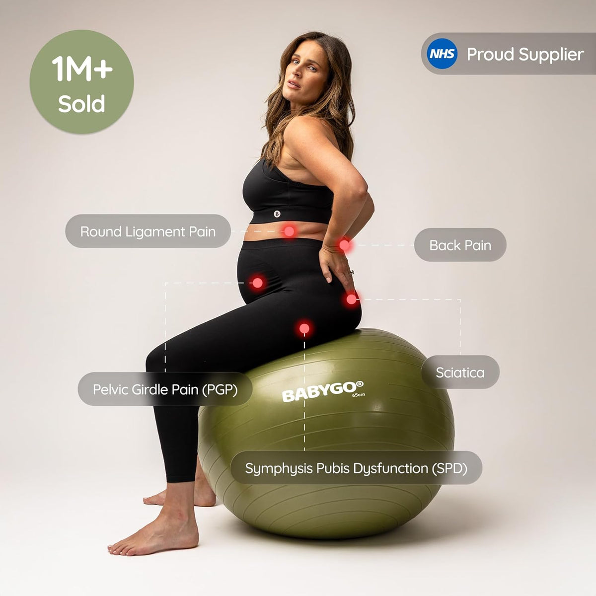 Birthing Ball - Pregnancy Yoga Labor & Exercise Ball & Book Set Trimester Targeting, Maternity Physio, Birth & Recovery Plan Included Anti Burst Eco Friendly