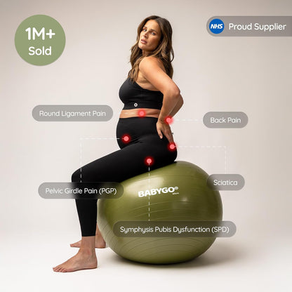 Birthing Ball - Pregnancy Yoga Labor & Exercise Ball & Book Set Trimester Targeting, Maternity Physio, Birth & Recovery Plan Included Anti Burst Eco Friendly