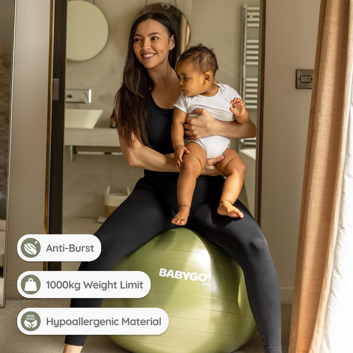 Birthing Ball - Pregnancy Yoga Labor & Exercise Ball & Book Set Trimester Targeting, Maternity Physio, Birth & Recovery Plan Included Anti Burst Eco Friendly