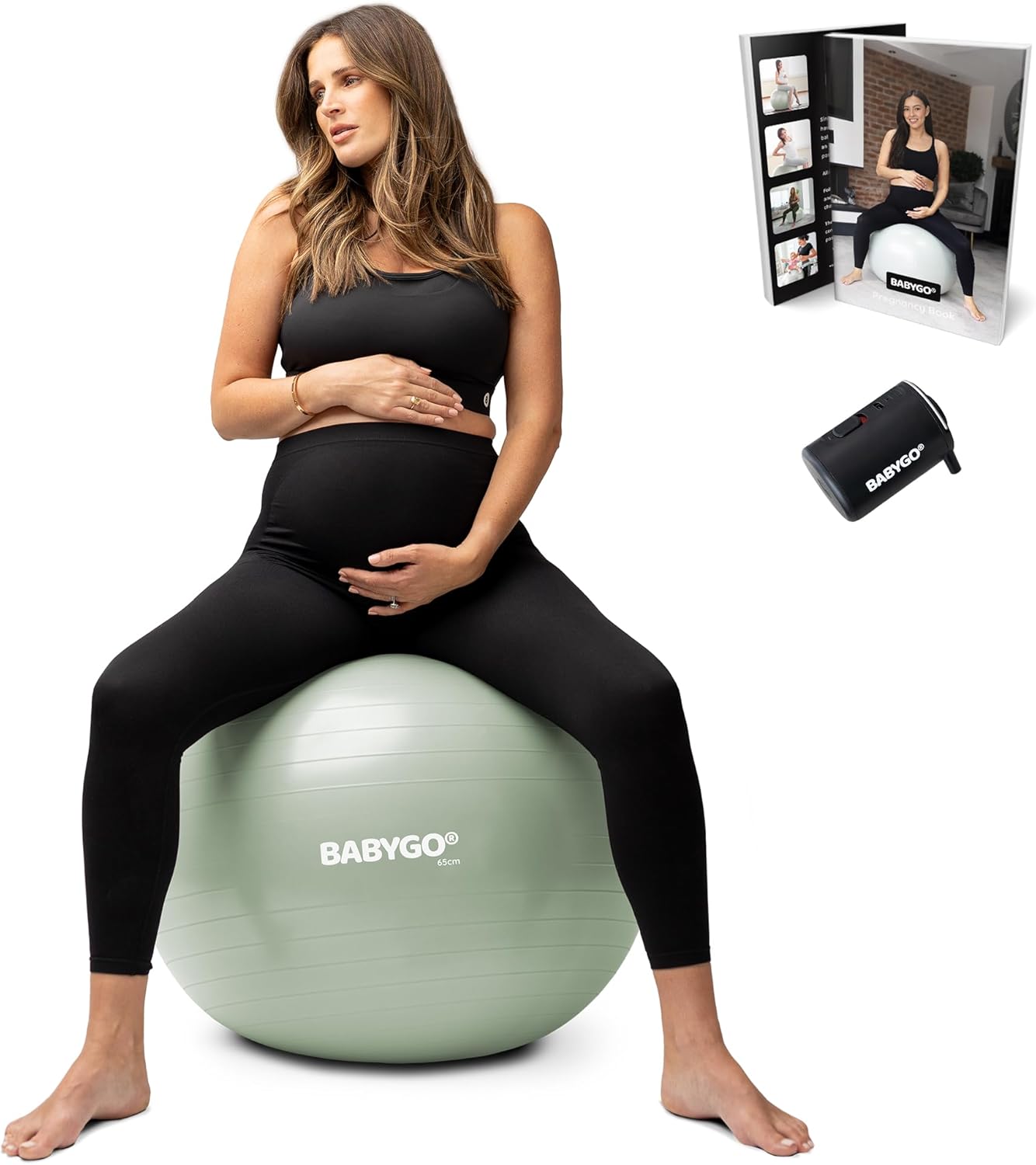 Birthing Ball - Pregnancy Yoga Labor & Exercise Ball & Book Set Trimester Targeting, Maternity Physio, Birth & Recovery Plan Included Anti Burst Eco Friendly