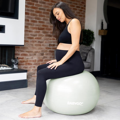 Birthing Ball - Pregnancy Yoga Labor & Exercise Ball & Book Set Trimester Targeting, Maternity Physio, Birth & Recovery Plan Included Anti Burst Eco Friendly