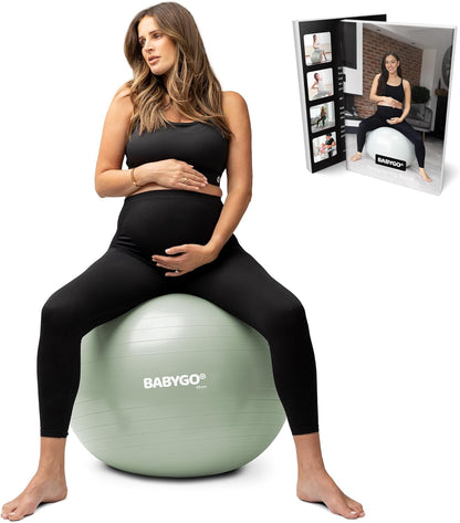 Birthing Ball - Pregnancy Yoga Labor & Exercise Ball & Book Set Trimester Targeting, Maternity Physio, Birth & Recovery Plan Included Anti Burst Eco Friendly