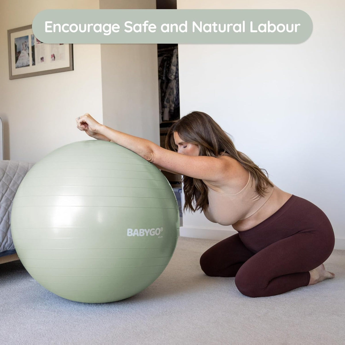 Birthing Ball - Pregnancy Yoga Labor & Exercise Ball & Book Set Trimester Targeting, Maternity Physio, Birth & Recovery Plan Included Anti Burst Eco Friendly