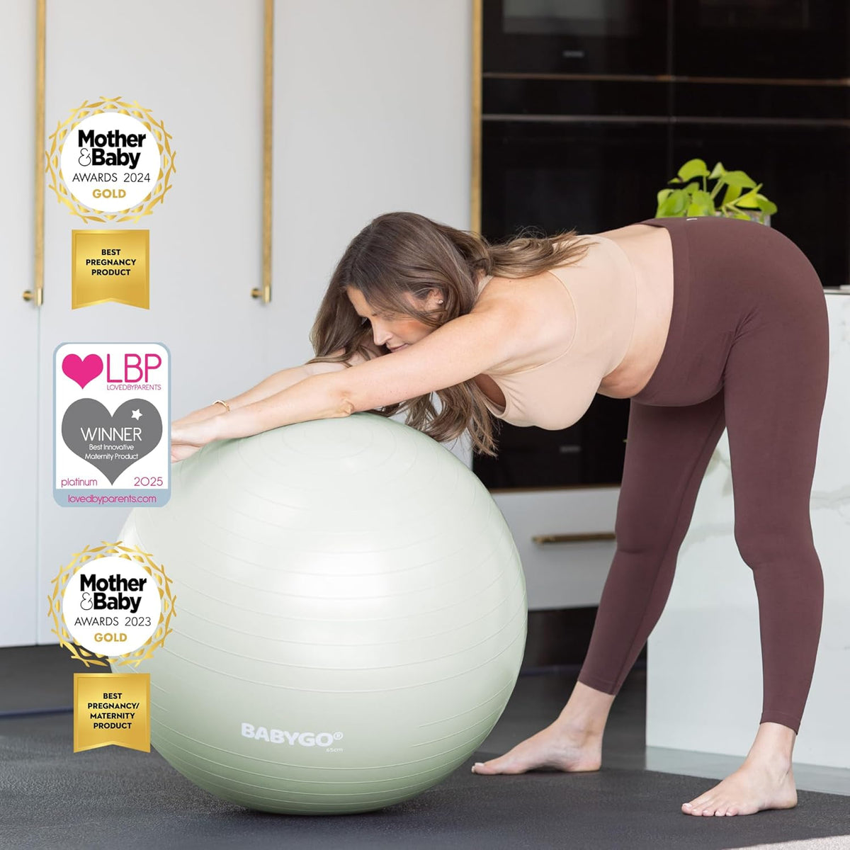 Birthing Ball - Pregnancy Yoga Labor & Exercise Ball & Book Set Trimester Targeting, Maternity Physio, Birth & Recovery Plan Included Anti Burst Eco Friendly