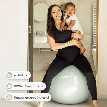 Birthing Ball - Pregnancy Yoga Labor & Exercise Ball & Book Set Trimester Targeting, Maternity Physio, Birth & Recovery Plan Included Anti Burst Eco Friendly