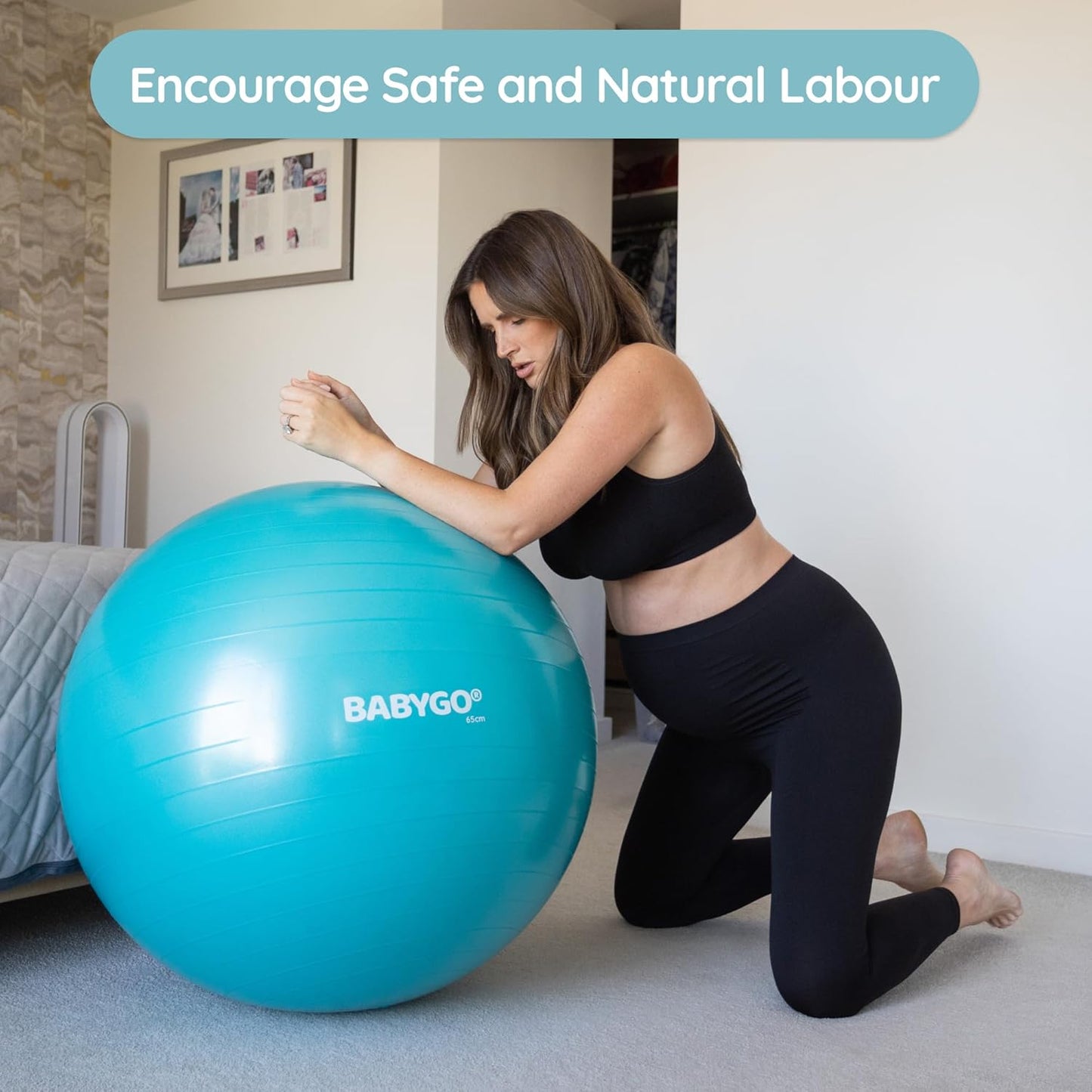 Birthing Ball - Pregnancy Yoga Labor & Exercise Ball & Book Set Trimester Targeting, Maternity Physio, Birth & Recovery Plan Included Anti Burst Eco Friendly