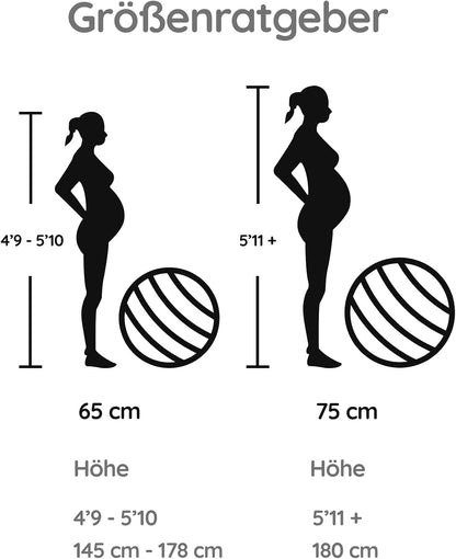 Birthing Ball - Pregnancy Yoga Labor & Exercise Ball & Book Set Trimester Targeting, Maternity Physio, Birth & Recovery Plan Included Anti Burst Eco Friendly