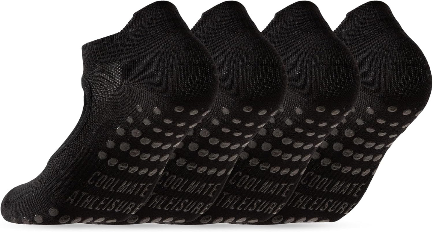 CoolMate Pilates Socks with Grips for Women, Non Slip Yoga Socks - Colors A