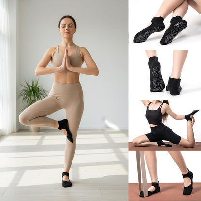 CoolMate Pilates Socks with Grips for Women, Non Slip Yoga Socks - Colors A