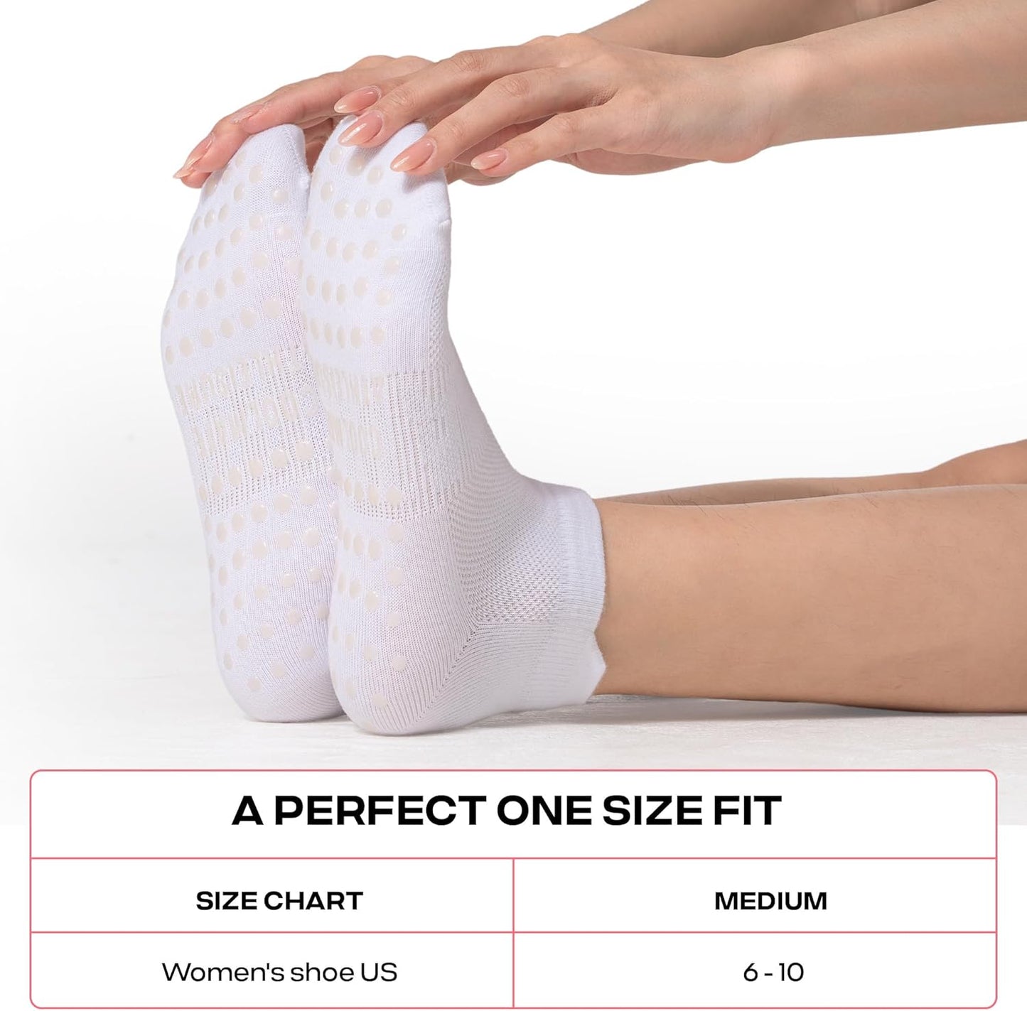 CoolMate Pilates Socks with Grips for Women, Non Slip Yoga Socks - Colors A