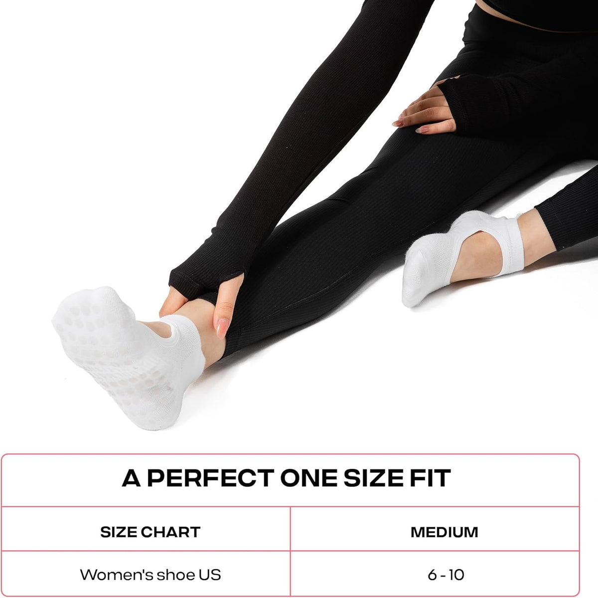 CoolMate Pilates Socks with Grips for Women, Non Slip Yoga Socks - Colors A